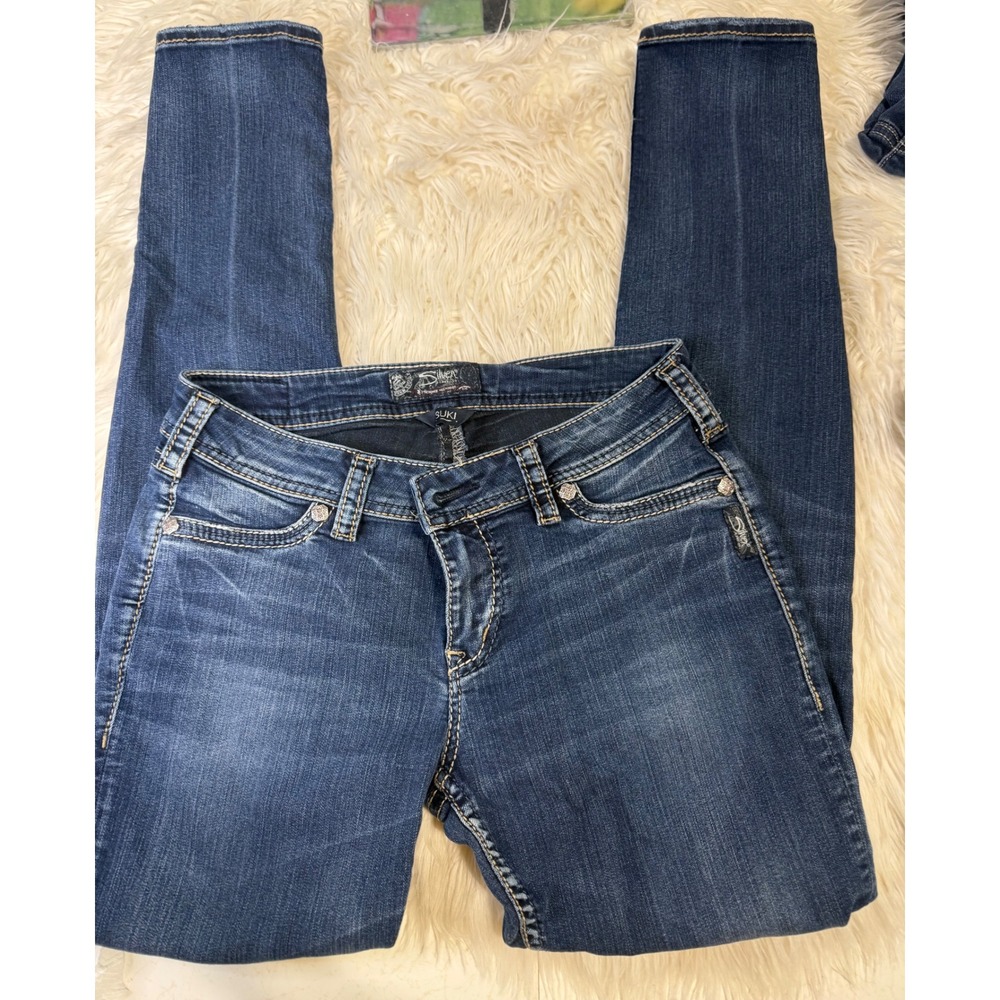 Silver Jeans Co Suki Mid Super Skinny Dark Wash Denim Jeans W29 L31 L93001SSF382
